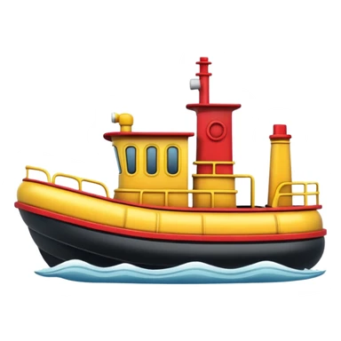 colorful cartoon tugboat side view sticker
