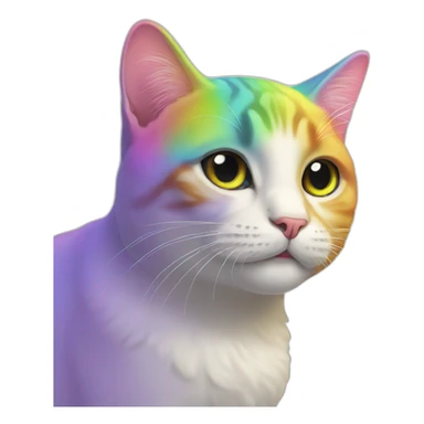 Cat with rainbow  sticker