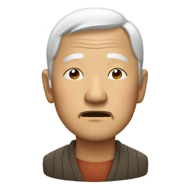 Old Asian man with eyes barely open sticker