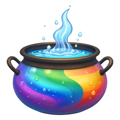 rainbow potion in a cauldron sticker