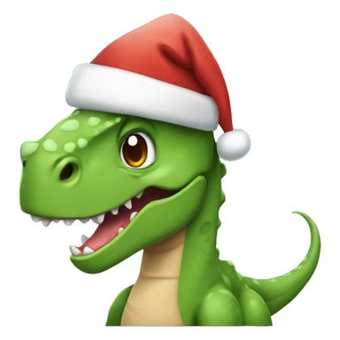 dinosaur wearing santa hat sticker