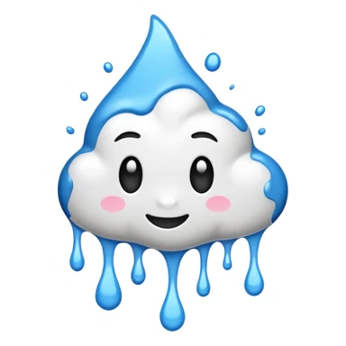 A glossy white paint splash sticker