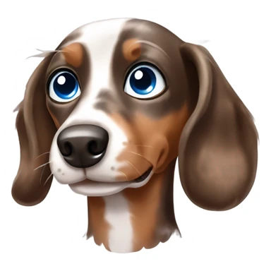 brown merle dachshund with one blue eye and one brown eye sticker