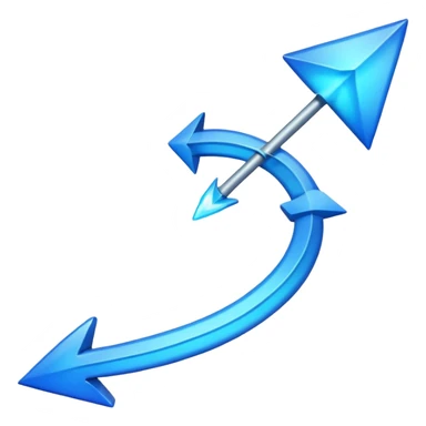 blue glowing arrow with one head bold body sticker