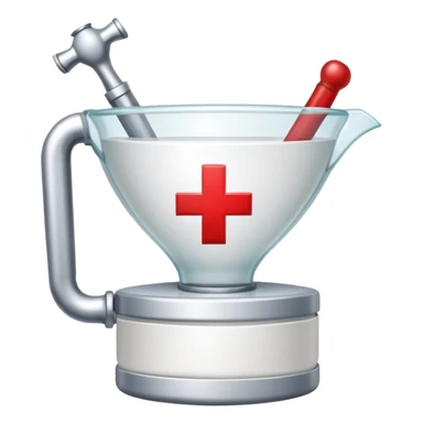 An icon featuring The Hygeia Vessel, a red cross, symbolizing medicine. The design includes medical tools and symbols, representing healthcare, diagnosis, and healing practices. Transparent background highlights the profession and study of medicine. sticker