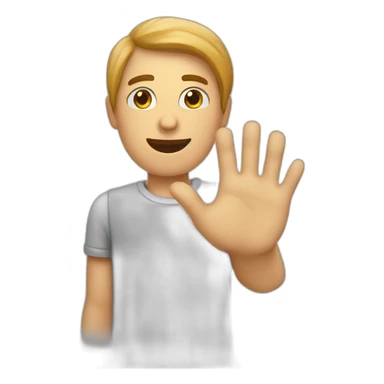 Man making a stop sign with his hand in front of him sticker