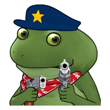 holding a gun sticker