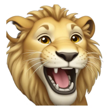 laughing lion sticker