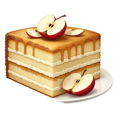 Vanilla apple cake slice luxury  sticker