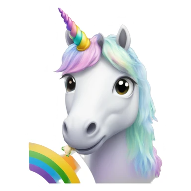 Unicorn eating rainbow sticker