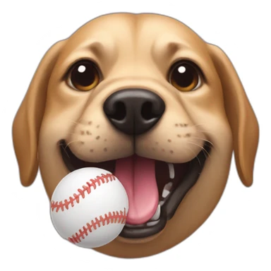 dog ball in mouth sticker