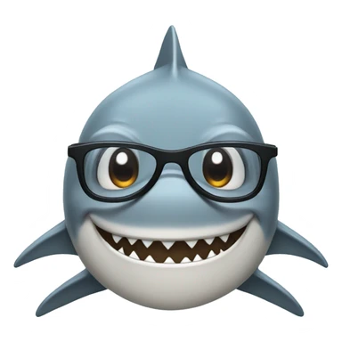 Shark with glasses sticker