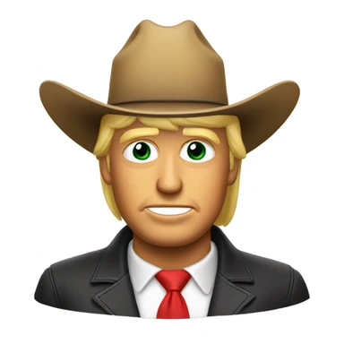 Donald trump in cowboy hat sticker