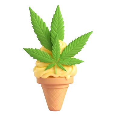 gelato with cannabis leaf sticker