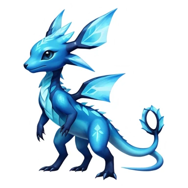 Colorful Dark Shiny Exotic Salandit-Aurorus-Glaceon-Fakémon-hybrid-creature (full body)  sticker