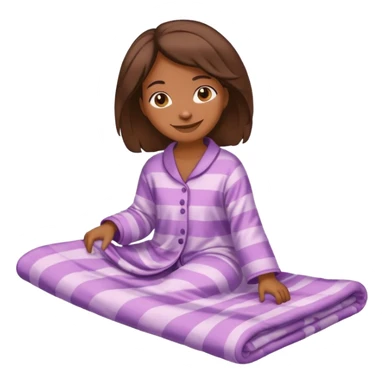Brown skin girl with pajamas on dragging a blanket  sticker