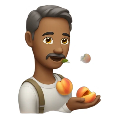 A man eating peaches sticker