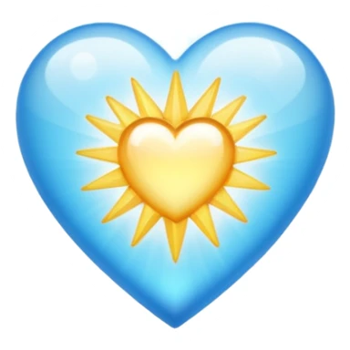 white heart with starburst center sticker