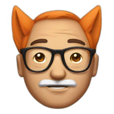 A man with glasses and fox ears sticker
