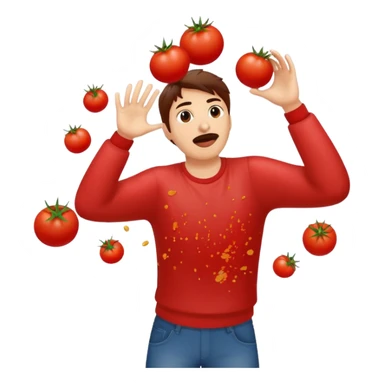 Throwing tomatoes sticker