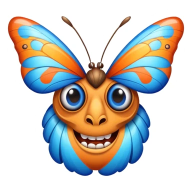 Tiki with colors blue and orange-butterfly-tornado-fun-love-eyelasch sticker