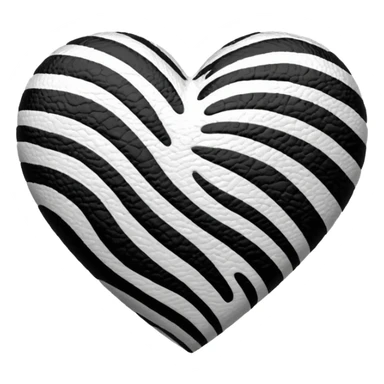 realistic zebra print heart sticker