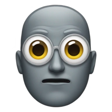 a man with owl eyes and mouth as if they were his own mouth and eyes sticker