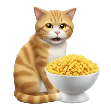 The cat eats corn scared sticker