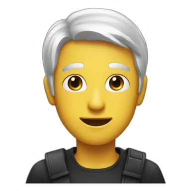 Emoji avec une meche noir sticker