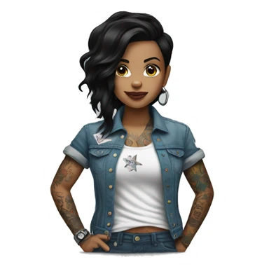 black haired tattoo artist with converse all star sticker