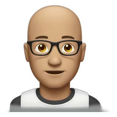 Bald man with dark glass sticker