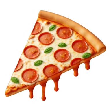 emoji of a pizza slice, fish eye lens effect sticker