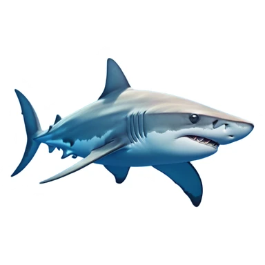 Cinematic Noble Hammerhead Shark Portrait Emoji, Poised and regal, with a broad, flattened hammer-shaped head, wide-set eyes, and a streamlined, powerful body gliding through deep blue waters, Simplified yet sharp and sophisticated features, highly detailed, glowing with a cool, oceanic luminescence, high shine, intelligent and commanding, stylized with an air of marine authority, focused and vigilant, soft glowing outline, capturing the essence of a watchful and confident predator that appears ready to glide out of the screen with effortless power! sticker