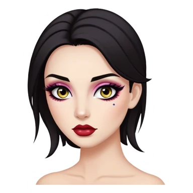 dark hair with strains, pretty beautiful bratz baddie sticker