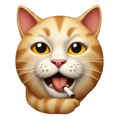 Cat face with cigar sticker