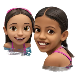 smiling girl by the pool sticker