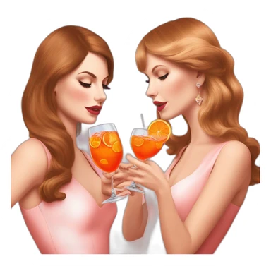 Lana del Rey & Taylor swift drinking aperol spritzz sticker