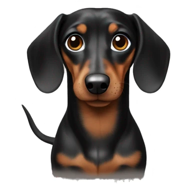 2 Black and brown and grey spotted dachshund  sticker