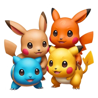 3 pokemnas helping each other  sticker