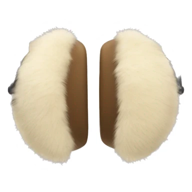 beige fur earmuffs sticker