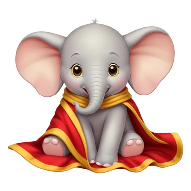 baby white dumbo elephant disney in a red and yellow blanket sticker