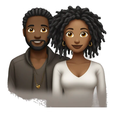 Black couple with locs Inlove💕 sticker
