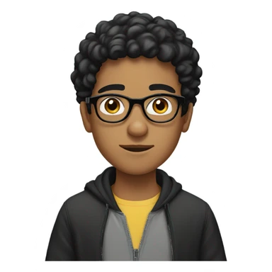 Moroccan Teenage boy with black glasses sticker