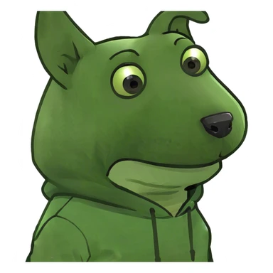 ￼ dog wearing a hoodie sticker