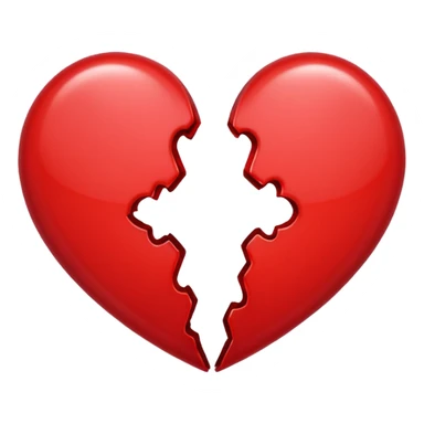 heart broken in half red sticker