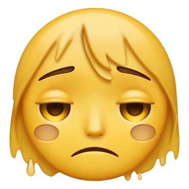Basic yellow emoji, but he is tired, sad and started crying sticker