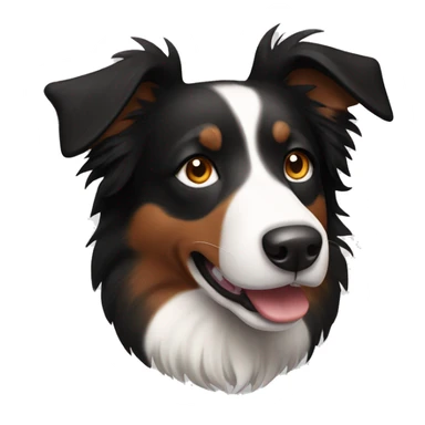 Black and brown border collie dog sticker