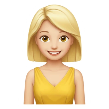 blonde woman with yellow dress sticker