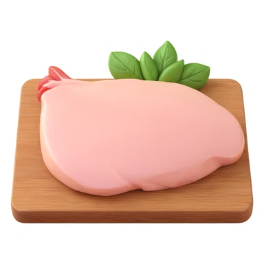 raw chicken breast on a wooden cutting board sticker