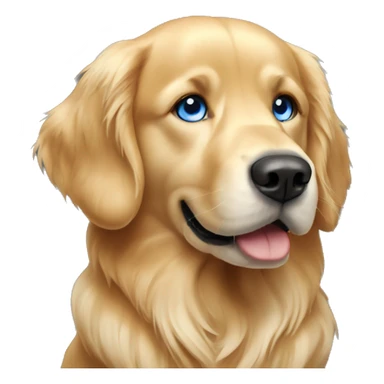 Golden retriever with blue eyes sticker